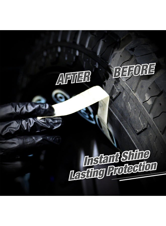 KAWA 100ml Tyre Shine Liquid Rubber and Plastic Protection Solution Deep Black Gloss with UV Protection Anti Dust Non Greasy Long Lasting Finish for Car SUV Bike Tyres Exterior Trims Sidewalls Pack of 5 PCS - Image 5